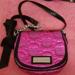 Betsey Johnson crossbody pink skull bag